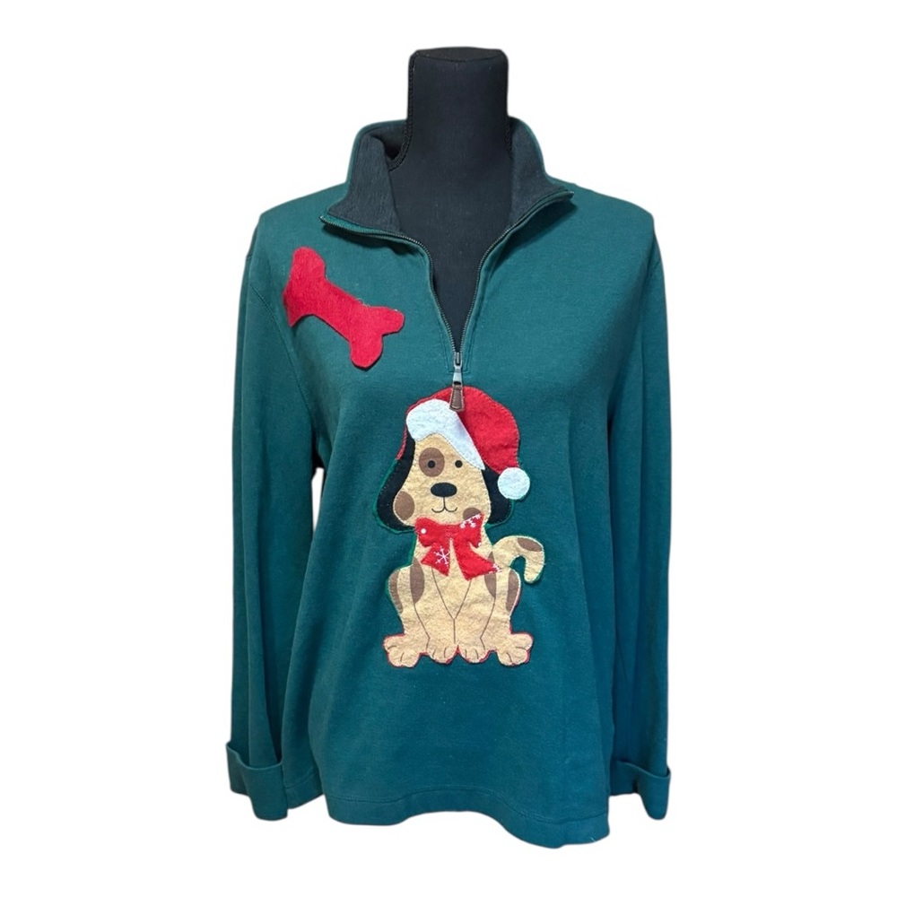 Banana Republic pullover featuring a dog applique